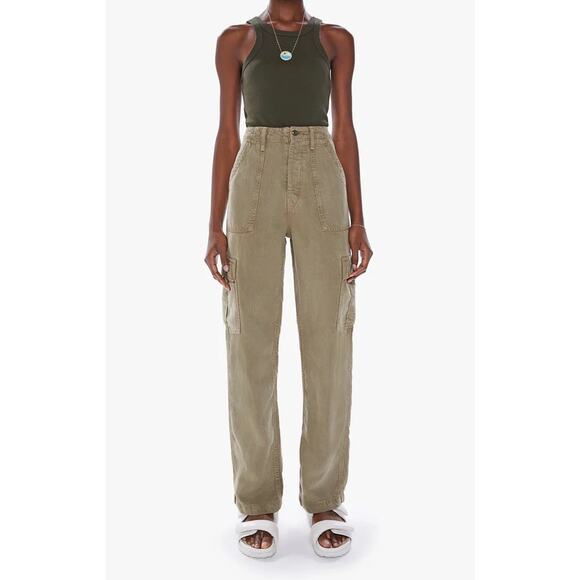 MOTHER Gothic Olive The Private Cargo Sneak Women's Size 27 Green Utility Pants - Picture 1 of 14